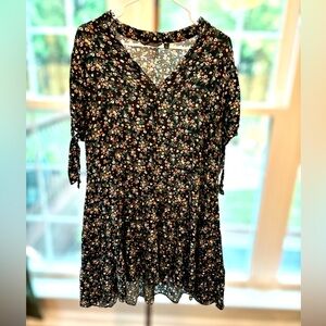 Mile Gabrielle Women's Floral High-Low Short Sleeve Dress Size XL